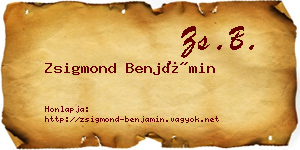 Zsigmond Benjámin névjegykártya