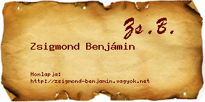 Zsigmond Benjámin névjegykártya